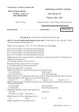 Đề thi Học kì 1 Hóa học 10 năm 2024-2025 trường THPT Lê Hồng Phong (Đắk Lắk)